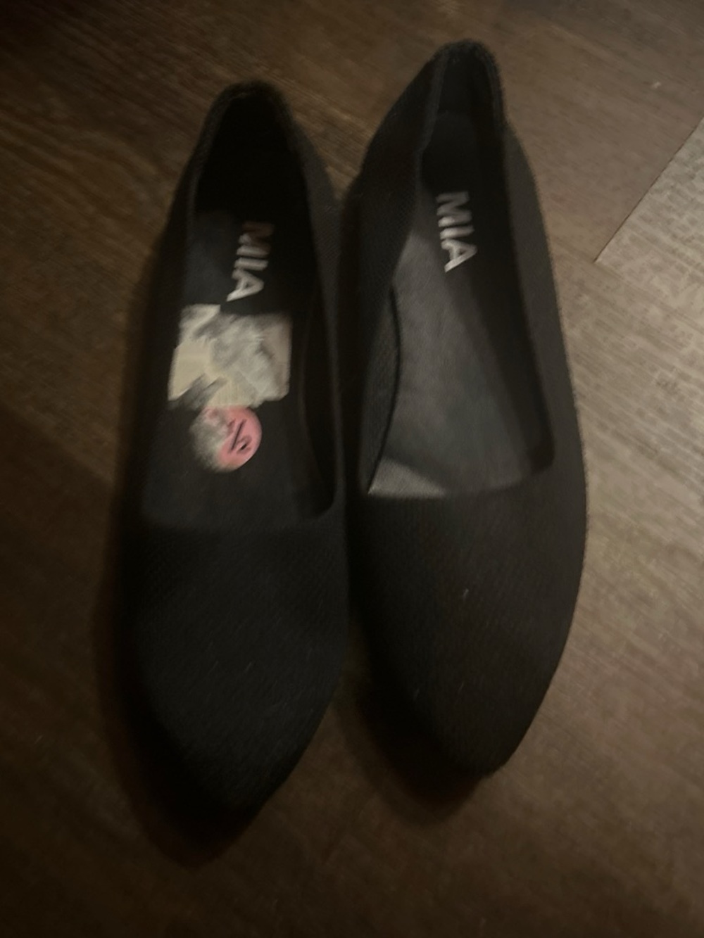 MIA Black Pointed Toe Slip-On Flats